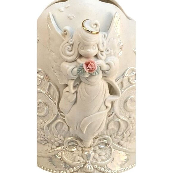 Vintage Precious Moments Angel Vase With Peace Poem Text 1995 Enesco Corp Cerami - Picture 4 of 12